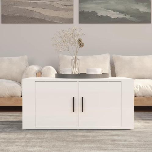 vidaXL Salontafel 80x50x36 cm bewerkt hout hoogglans wit, Huis en Inrichting, Tafels | Salontafels, 50 tot 100 cm, Nieuw, Overige houtsoorten