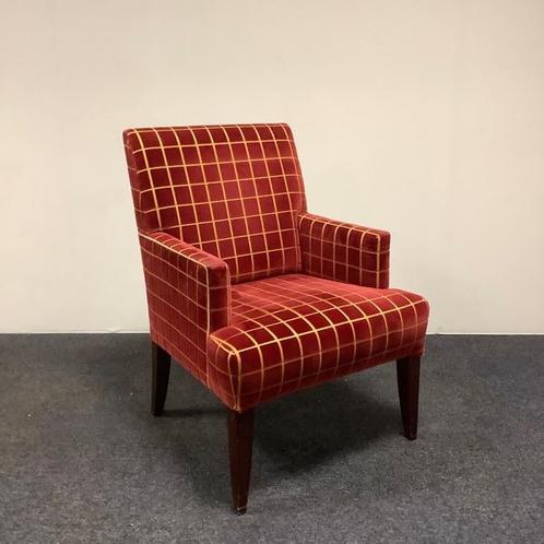 Tweedehands landelijke fauteuil / eetkamerstoel, Bordeaux, Huis en Inrichting, Fauteuils, Gebruikt, Stof, Ophalen of Verzenden