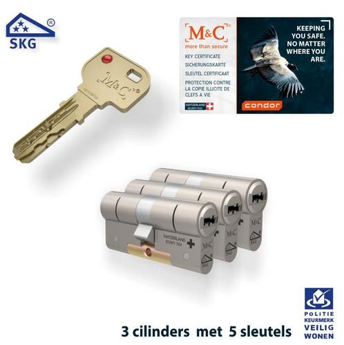 M&C 3 x Condor Cilinder SKG*** met CERTIFICAAT, Doe-het-zelf en Verbouw, Alarmsystemen, Verzenden