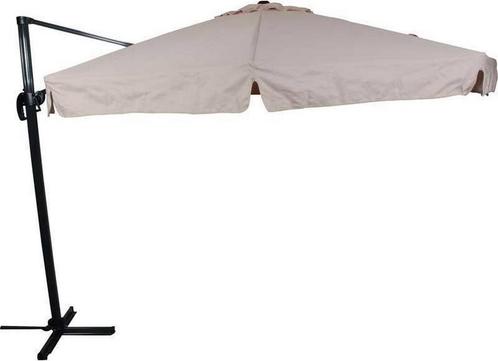 Zweefparasol Virgo Ecru Ø350cm inclusief zware parasolvoet, Tuin en Terras, Parasols, Ophalen of Verzenden