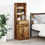 vidaXL Nachtkastje 39x35x125 cm bewerkt hout oud houtkleurig, Verzenden, Nieuw, Hout