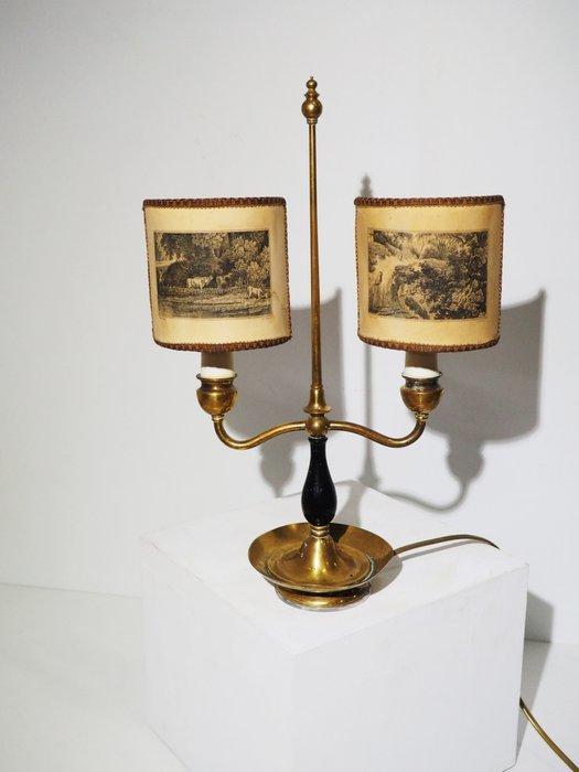 Tafellamp - Messing, Hout - Vintage Franse Bouilotte, Antiek en Kunst, Curiosa en Brocante