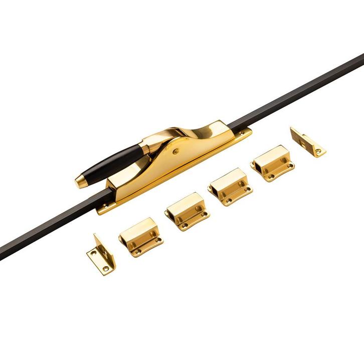 Pomp Espagnolet Klassiek messing gelakt met stangenset 2x..., Doe-het-zelf en Verbouw, Hang- en Sluitwerk, Overige typen, Nieuw