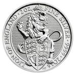 Queens Beast Lion of England 2 oz 2016, Verzenden, Overige landen, Losse munt, Zilver