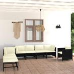vidaXL 8-delige Loungeset met kussens poly rattan zwart, Tuin en Terras, Tuinsets en Loungesets, Verzenden, Nieuw, Rotan, Loungeset