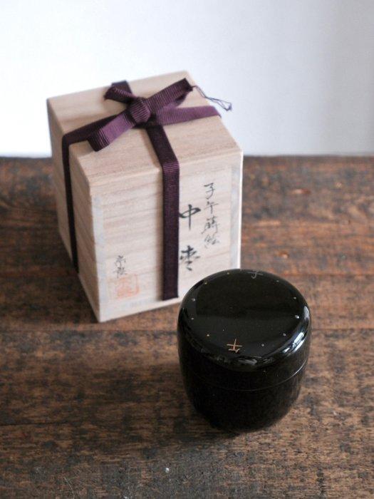 - Doos - Hout - Zwarte lak theedoos, Antiek en Kunst, Antiek | Overige Antiek