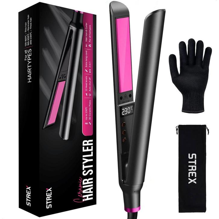 Strex Stijltang - 2 in 1 - Stijlen en Krullen - Keramisch -, Sieraden, Tassen en Uiterlijk, Uiterlijk | Haarverzorging, Nieuw