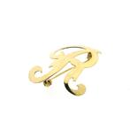 Gouden letter broche; letter R (vintage, Gouden R broche), Ophalen of Verzenden, Gebruikt, Overige kleuren, Goud