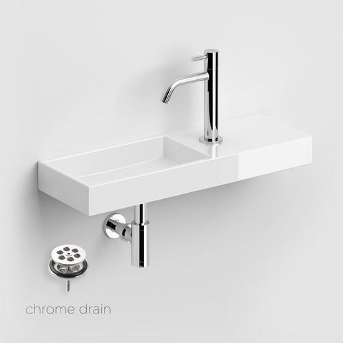 Fonteinset Clou Mini Wash Me Incl. Toebehoren 7x56 Cm, Doe-het-zelf en Verbouw, Sanitair, Overige typen, Nieuw, Chroom, Ophalen of Verzenden