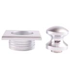 Mini Knop+Ring Vierkant Pushlock Nikkel Mat 2st., Caravans en Kamperen, Nieuw