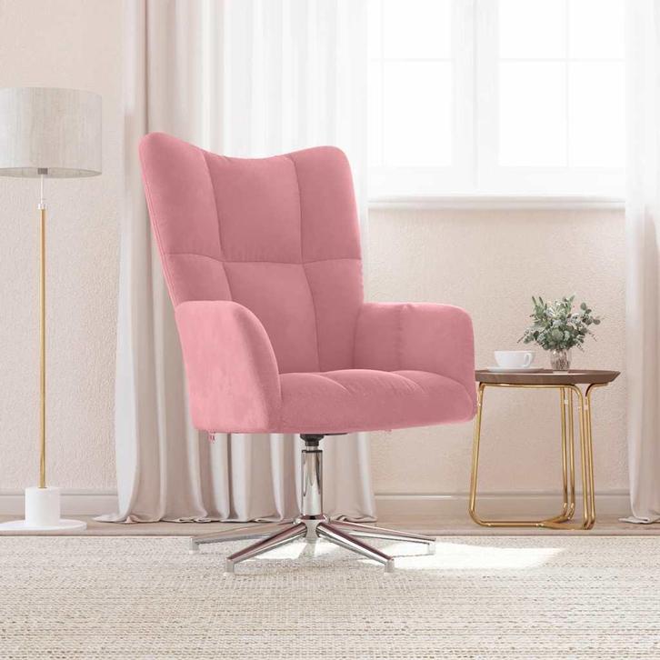 vidaXL Relaxstoel fluweel roze, Huis en Inrichting, Fauteuils, Nieuw, Verzenden