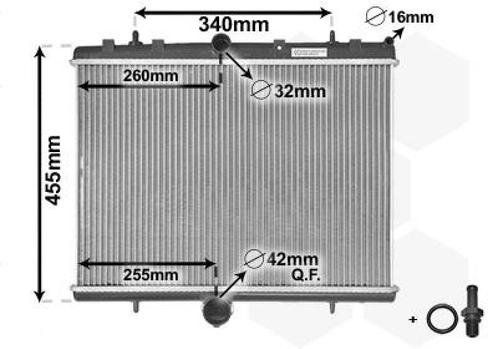 RADIATOR VOOR CITROEN C8 EA/EB 2002-2014 1330Q7, Auto-onderdelen, Airco en Verwarming, Nieuw, Ophalen of Verzenden