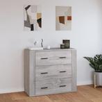 vidaXL Dressoir 80x33x70 cm bewerkt hout grijs sonoma, Huis en Inrichting, Kasten | Dressoirs, Verzenden, Nieuw, 50 tot 100 cm