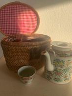 Theepot (3) - Porselein, riet - Canton theeset