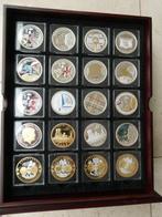 Nederland - Mahoniehouten box met 20 zwaar verzilverde