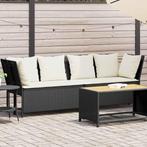 vidaXL Tuinbank met kussens poly rattan zwart, Tuin en Terras, Verzenden, Nieuw, Rotan