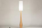 Rietveld Vloerlampen - Wit, Hout, Naturel - Stof, Hout, Huis en Inrichting, Lampen | Vloerlampen, Verzenden, Nieuw