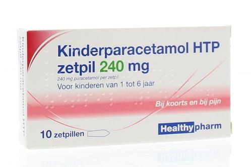 Paracetamol kinderen 240 mg Healthypharm - 10 zetpillen, Diversen, Verpleegmiddelen, Nieuw, Verzenden