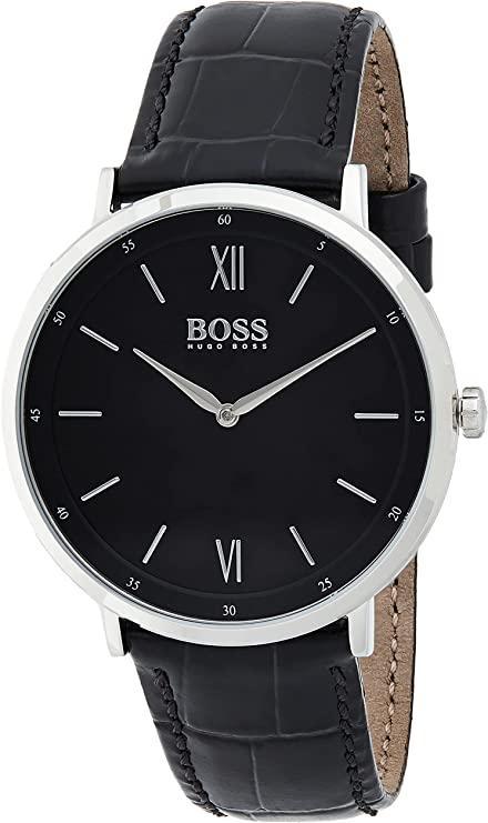 Hugo Boss Heren polshorloge - zwart lederen band 1513647, Sieraden, Tassen en Uiterlijk, Horloges | Heren