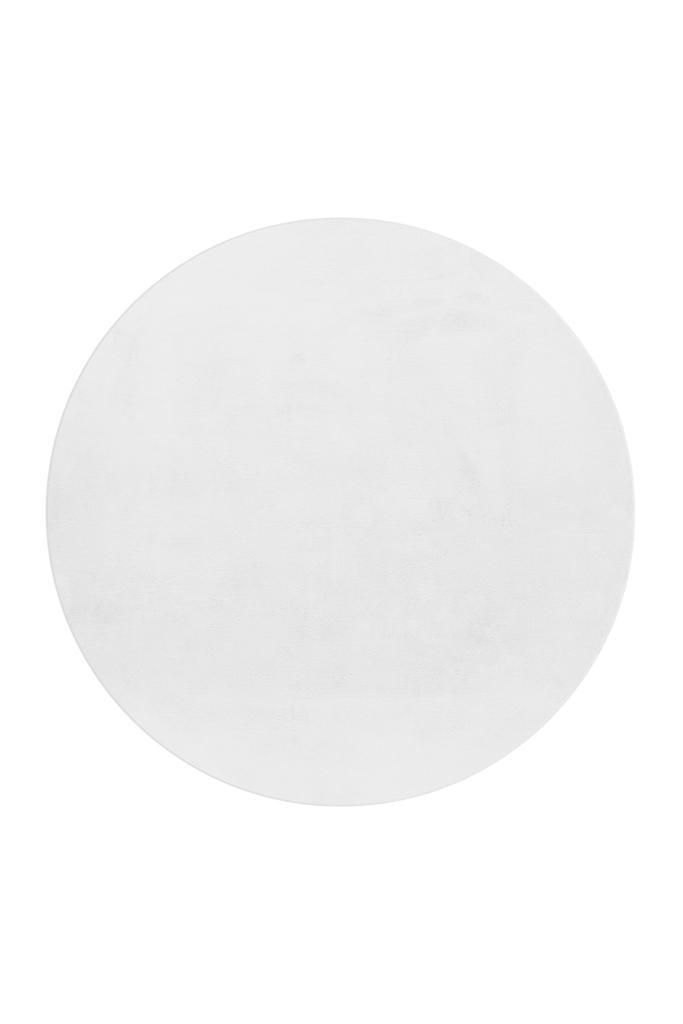Rond Hoogpolig Vloerkleed | Pouffy | Wit | 200x200 cm, Huis en Inrichting, Stoffering | Tapijten en Kleden, Verzenden