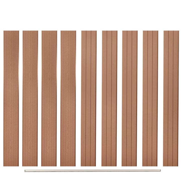 vidaXL Vervangende schuttingplanken 9 st 170 cm HKC bruin, Tuin en Terras, Schuttingen, Nieuw, Kunststof, Verzenden