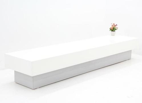 Bijzettafel - 220x50cm (bxd)- decor wit - onderstel grijs, Huis en Inrichting, Tafels | Bijzettafels, Gebruikt, Ophalen of Verzenden
