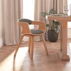 vidaXL Eetkamerstoel gebogen hout en stof lichtgrijs, Huis en Inrichting, Stoelen, Verzenden, Nieuw, Grijs