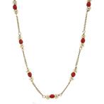 Gouden vintage gourmet collier met bloedkoraal 14 krt, Ophalen of Verzenden, Nieuw