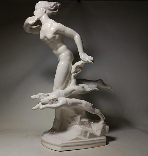 Jan Lichtag - sculptuur, Art Deco Nude Lady Large Sculpture, Antiek en Kunst, Kunst | Designobjecten
