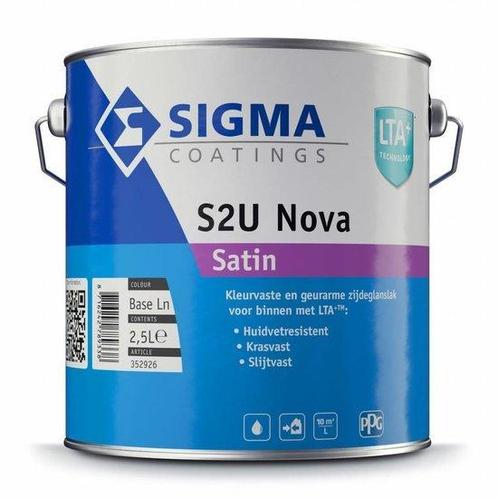 Sigma S2U Nova Satin / Contour Aqua PU Satin RAL 9005 |, Doe-het-zelf en Verbouw, Verf, Beits en Lak, Nieuw, Verzenden