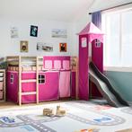 vidaXL Kinderhoogslaper met toren 90x190 cm massief, Huis en Inrichting, Slaapkamer | Bedden, 90 cm, Eenpersoons, Verzenden, Nieuw