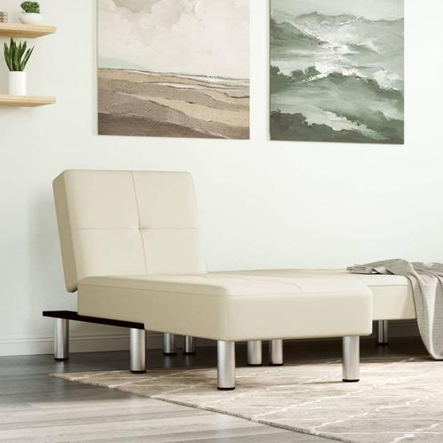 vidaXL Chaise longue kunstleer crèmekleurig, Huis en Inrichting, Banken | Sofa's en Chaises Longues, Nieuw, Verzenden