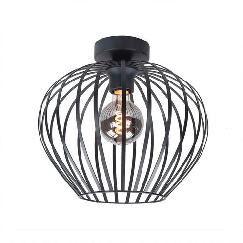 Highlight | Plafondlamp | E27 fitting | 30cm | Mela | Zwart, Huis en Inrichting, Lampen | Plafondlampen, Metaal, Ophalen of Verzenden