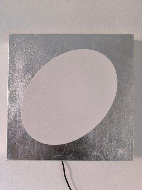 Bruno Bani (1964) - Orbita...foglia argento bianco, Antiek en Kunst, Kunst | Schilderijen | Modern
