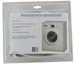 RVS wm aansluitset 150cm+kraan+waterslot, Doe-het-zelf en Verbouw, Verwarming en Radiatoren, Ophalen of Verzenden