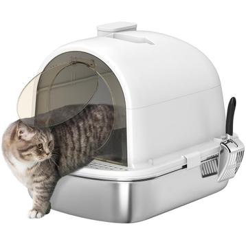 PawHut Gesloten Kattentoilet met Roestvrijstalen Bak en beschikbaar voor biedingen