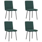 vidaXL Eetkamerstoelen 4 st fluweel donkergroen, Huis en Inrichting, Stoelen, Verzenden, Nieuw