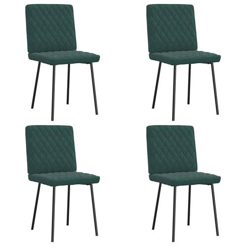 vidaXL Eetkamerstoelen 4 st fluweel donkergroen, Huis en Inrichting, Stoelen, Nieuw, Verzenden