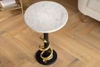 Side table WILDLIFE SNAKE 50cm goud zwart wit marble - 44831, Huis en Inrichting, Tafels | Sidetables, Ophalen of Verzenden, Nieuw