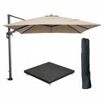 Hawaii zweefparasol 300x300 cm carbon black / taupe met, Tuin en Terras, Partytenten, Verzenden, Nieuw