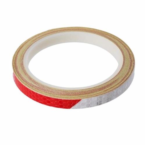 Reflecterende tape - ROOD WIT - 8 meter - 8mm, Doe-het-zelf en Verbouw, Overige Doe-het-zelf en Verbouw, Nieuw, Ophalen of Verzenden