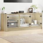 vidaXL Tv-meubel met glazen deuren 102x37x42 cm sonoma, Huis en Inrichting, Kasten | Televisiemeubels, 100 tot 150 cm, Verzenden