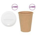 vidaXL Papieren koffiekopjes met deksel 1000 st 12oz 300 ml, Huis en Inrichting, Keuken | Servies, Verzenden, Nieuw