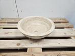 Waskom Forzalaqua Roma Travertin Rond Gezoet 40 x 15 cm, Ophalen of Verzenden, Nieuw, Overige typen