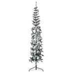 vidaXL Kunstkerstboom half met sneeuw smal 210 cm, Diversen, Kerst, Verzenden, Nieuw