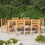 vidaXL 7-delige Tuinset massief teakhout, Verzenden, 6 zitplaatsen, Teakhout, Nieuw