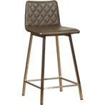 Leren barkruk Catch laag - Granada Ash (grijs/bruin) -, Huis en Inrichting, Barkrukken, 60 tot 90 cm, Nieuw, Leer, Ophalen of Verzenden