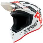 Crosshelm Pull In Trash  Wit / Rood | MAAT LARGE (59-60cm), Motoren, Kleding | Motorhelmen, L, Nieuw met kaartje, Overige merken