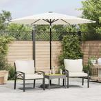 vidaXL Parasol met stalen paal 268x268x226 cm wit, Tuin en Terras, Verzenden, Nieuw, 2 tot 3 meter