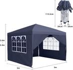 Partytent - Opvouwbaar - 3x3m - Paviljoen - Easy up - Antrac, Tuin en Terras, Partytenten, Verzenden, Zo goed als nieuw